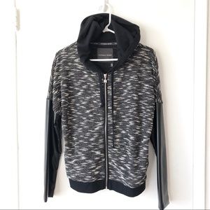 Leather and knit hoodie by Victoria's Secret.